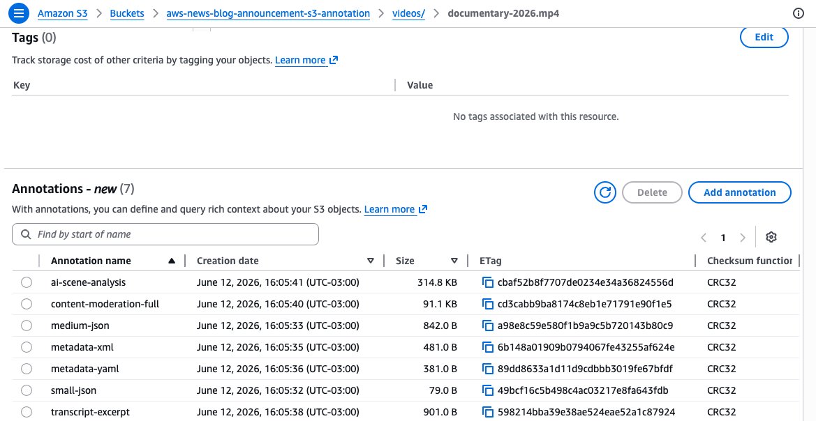 Amazon S3 annotations: attach rich, queryable context directly to your objects | AWS News Blog