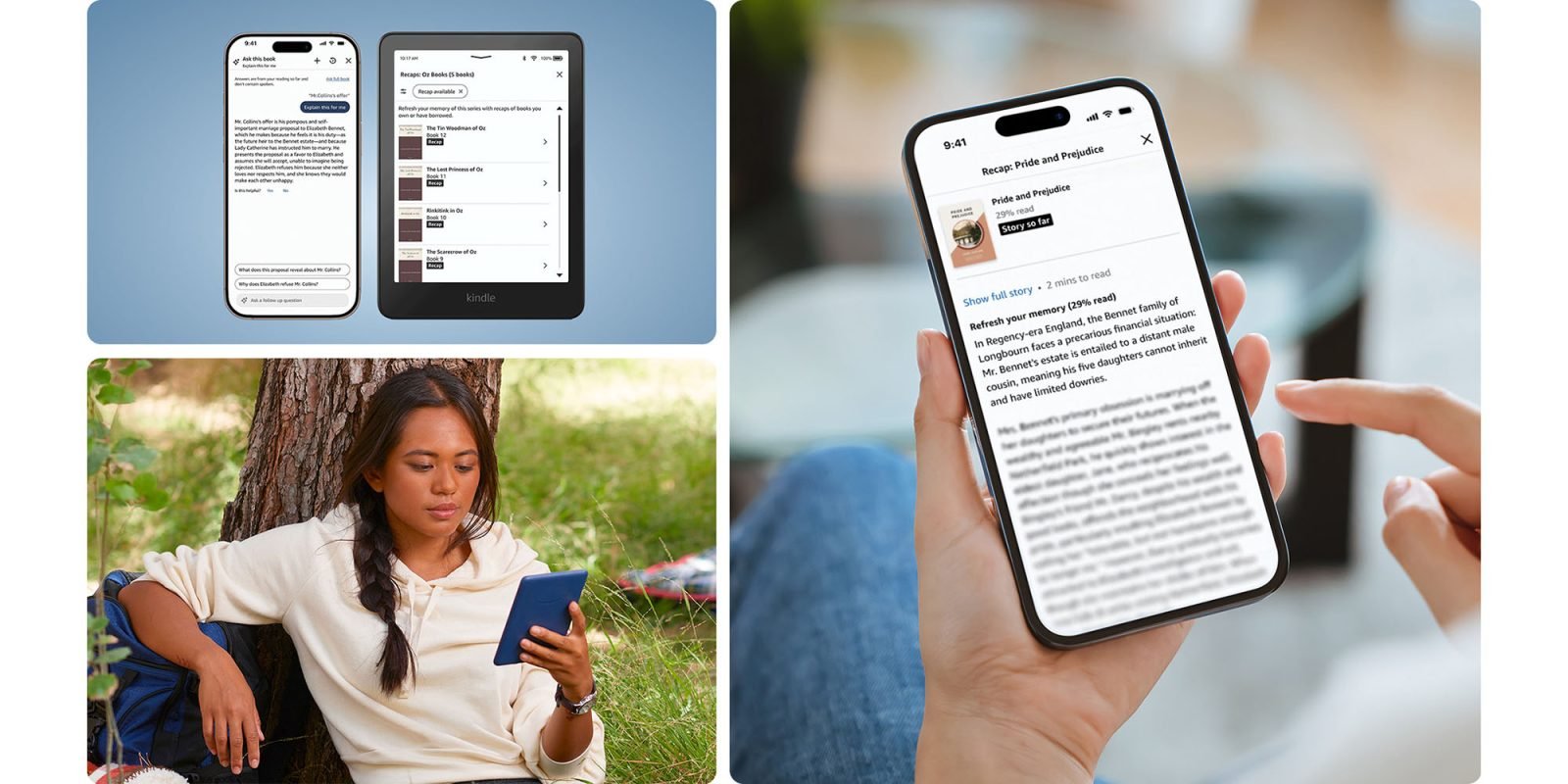 Amazon's 'Story so far' feature rolling out to US Kindles and iPhone app | Feature shown on a Kindle and on the iPhone