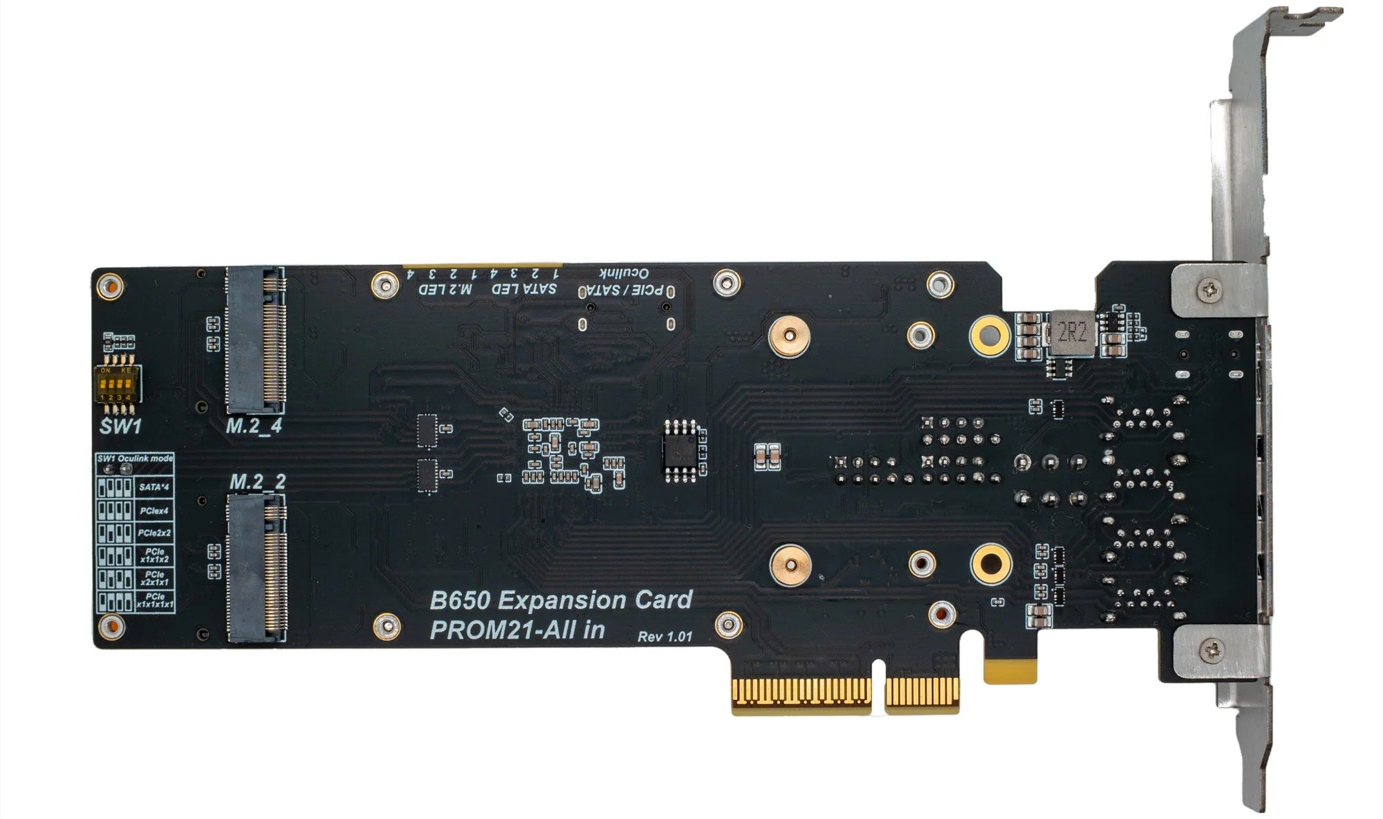 A rear photo of the WisdPi PROM21 All In Expansion Card.
