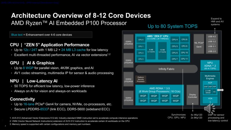 Ryzen AI Embedded P100 Architecture Overview