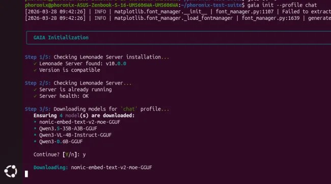 AMD GAIA Agent UI with Lemonade SDK on Linux