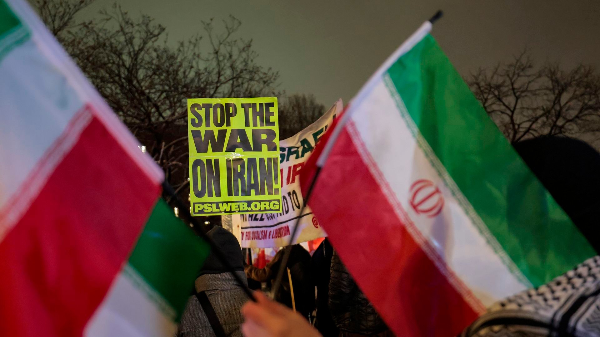 A lime green sign that reads in all-caps black letters 