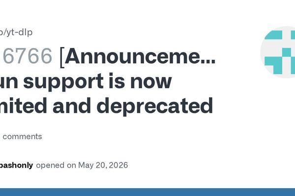 yt‑dlp narrows and deprecates Bun support amid security and compatibility concerns