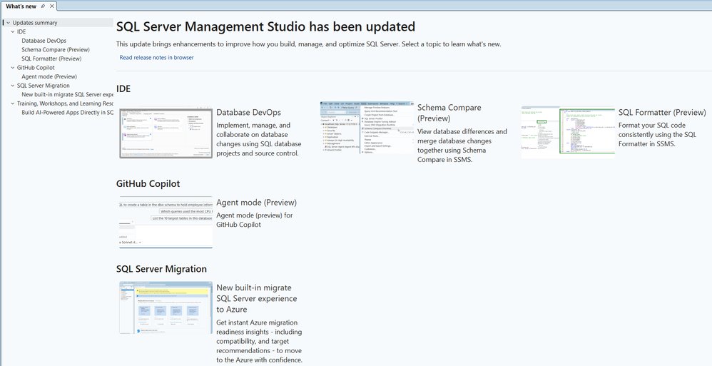 Announcing the Release of SSMS 22.7.0 - and many previews! | Microsoft Community Hub