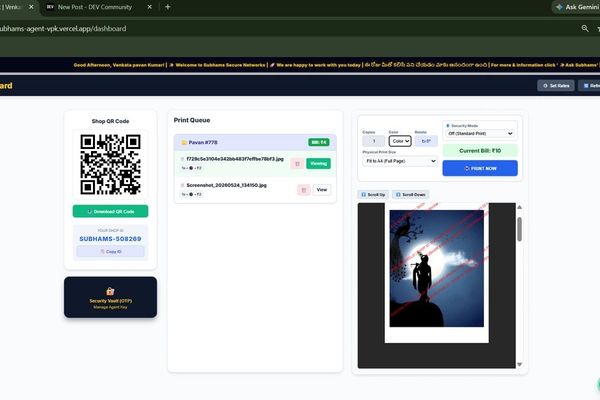 Architecting Subhams Secure Agent: Real‑Time Cloud Printing with Node.js & WebSockets