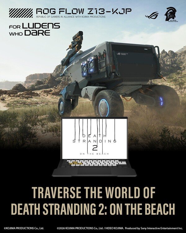 The ROG Flow Z13-KJP will come with a free copy of Death Stranding 2: On The Beach.