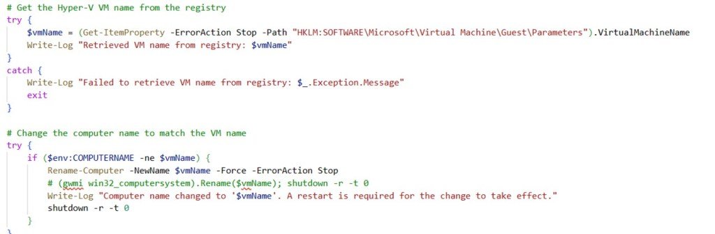 Update Hyper-V VM Computer Name