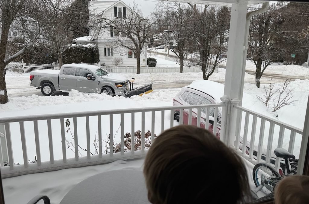 Our driveway getting snow plowed