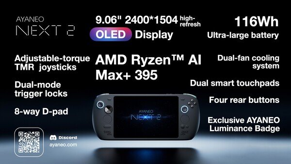 The Ayaneo Next 2 will have a variant with a Ryzen AI Max+ 395 processor.