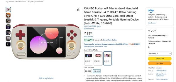 The 3GB RAM version is available in three colors but takes a few weeks to deliver.