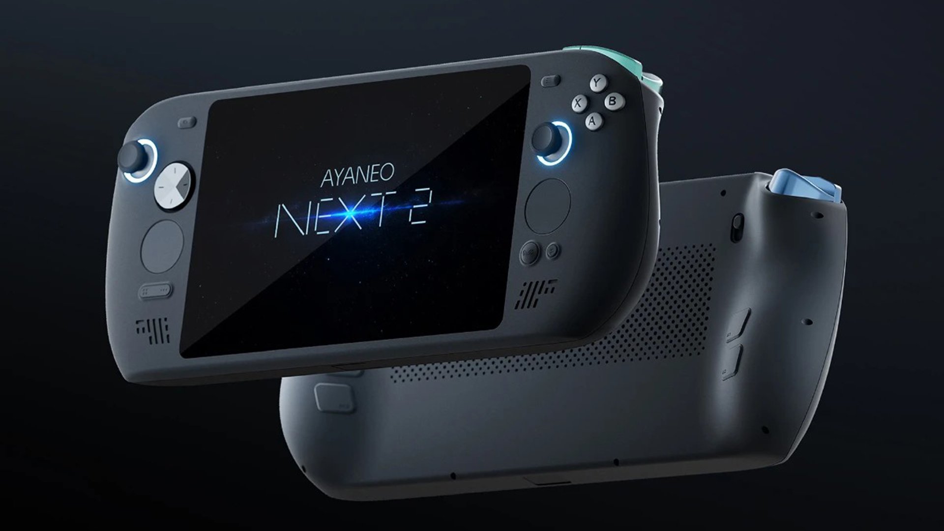The Ayaneo Next 2 handheld gaming console in Polar black color