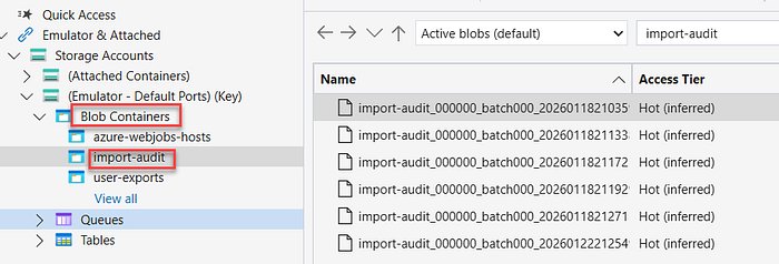 Image of Azurite blob containers