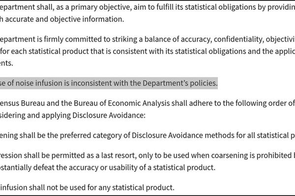 A Ban on Statistical Noise Puts Privacy Data Products in a Bind