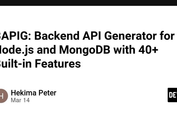 BAPIG: Backend API Generator for Node.js and MongoDB with 40+ Built-in Features