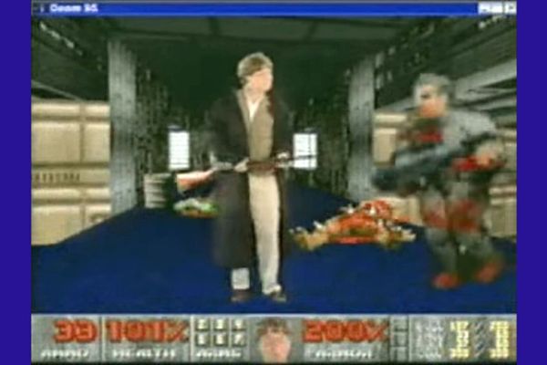 Microsoft’s 1993 Doom‑style promo shows Bill Gates pushing Windows 95 as the next‑gen gaming platform