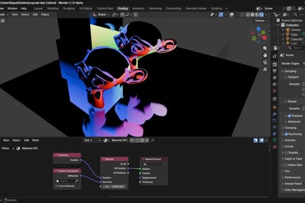Blender 5.1 Brings Raycast Nodes, Default AMD GPU Ray-Tracing, and Significant Performance Improvements