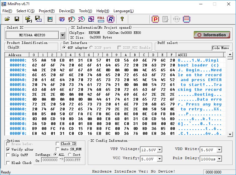 Booting from a vinyl record – BOGIN, JR.