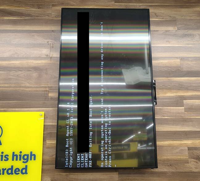 Digital signage not booting on wall of Lidl