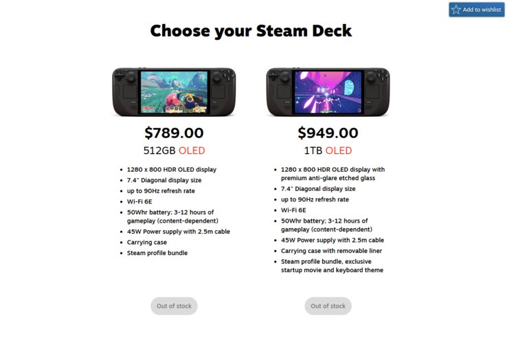 Both Steam Deck OLEDs are now out of stock.