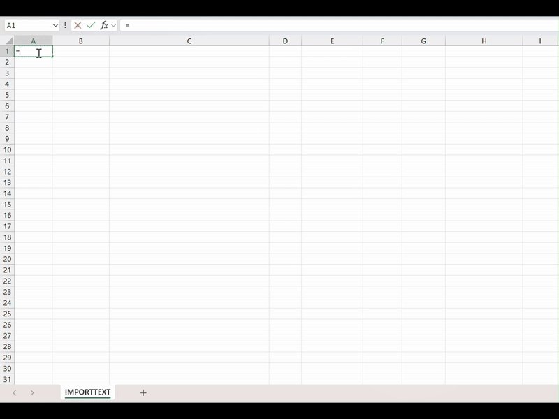 Demo of IMPORTTEXT function
