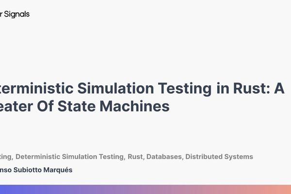 Building Unshakeable Databases: How State Machines Revolutionize Deterministic Testing in Rust