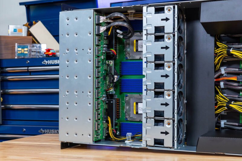 ASRock Rack 4U8G TURIN2 Internal Overview Backplane View