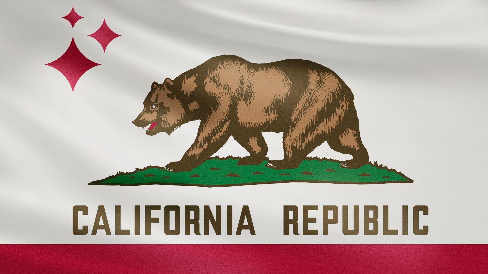 Illustration of the California flag with an AI sparkle in place of the star