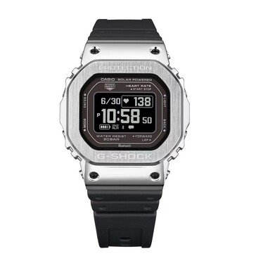 Casio G-Shock GM-H5600-1 with a metal silver case and inverted LCD.