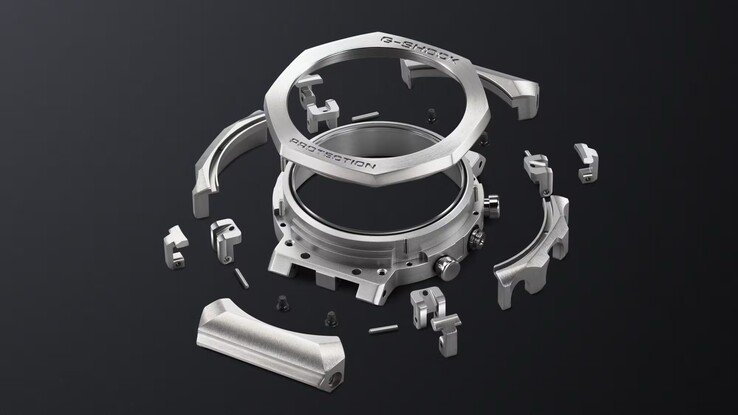 The carefully designed case and bezel are made of 27 individual parts. (Image source: Casio)