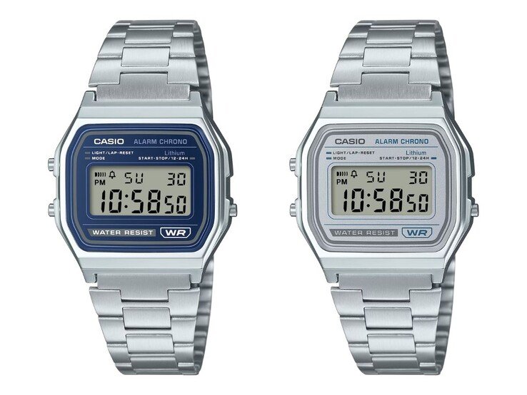The Casio Vintage A158WEA-2 (left) and A158WEA-7 (right) watches