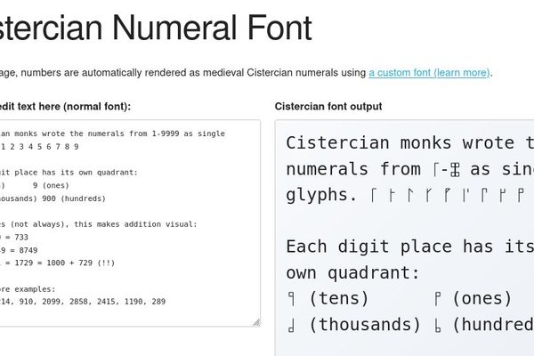 The Curious Resurgence of Cistercian Numerals in Digital Typography