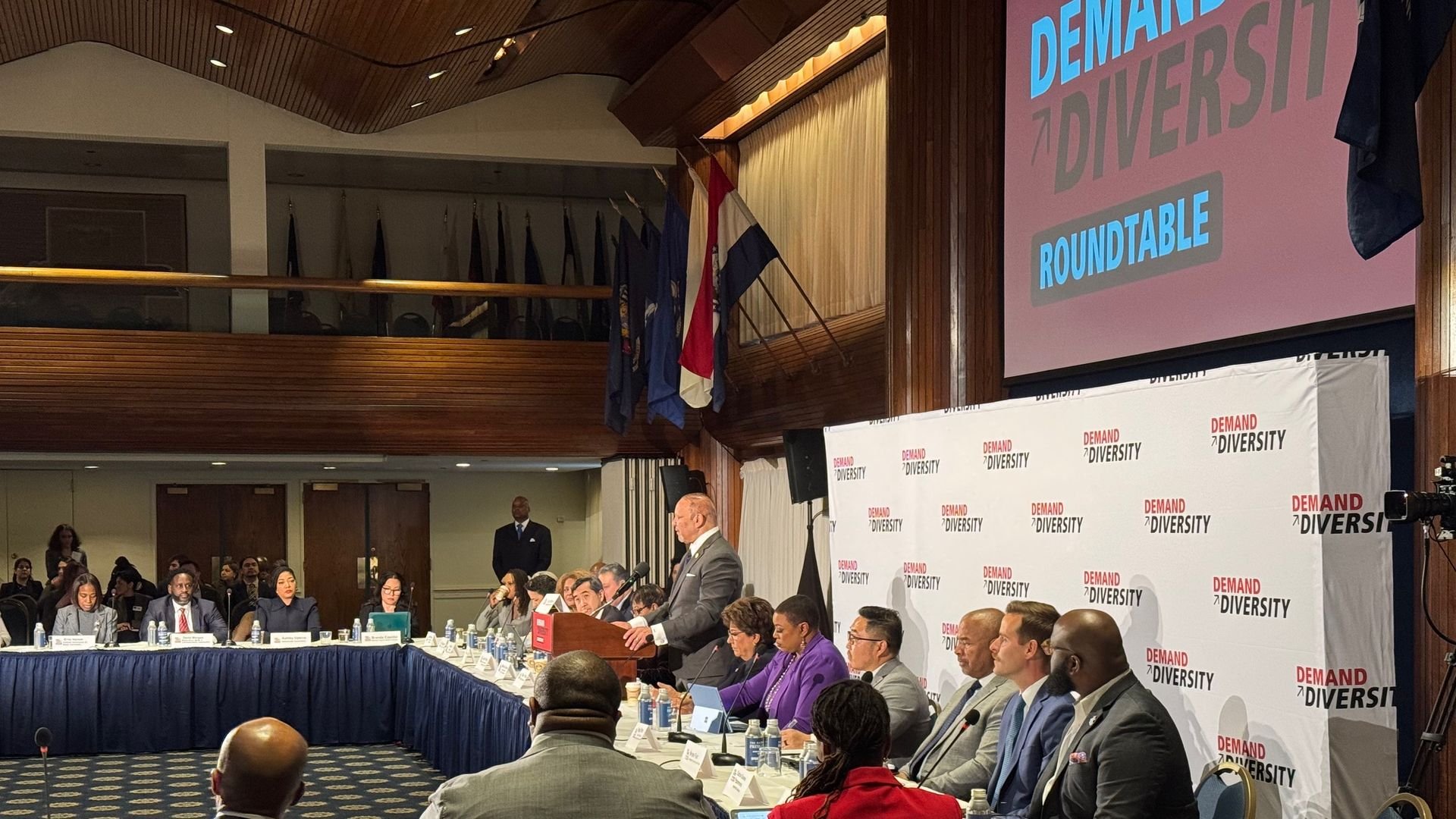 Marc Morial, president of the National Urban League, speaks during the second Demand Diversity Roundtable at the National Press Club in Washington, D.C., on Jan. 22, 2026. The event drew more than 30 leaders focused on defending civil rights amid what they called an authoritarian rollback.