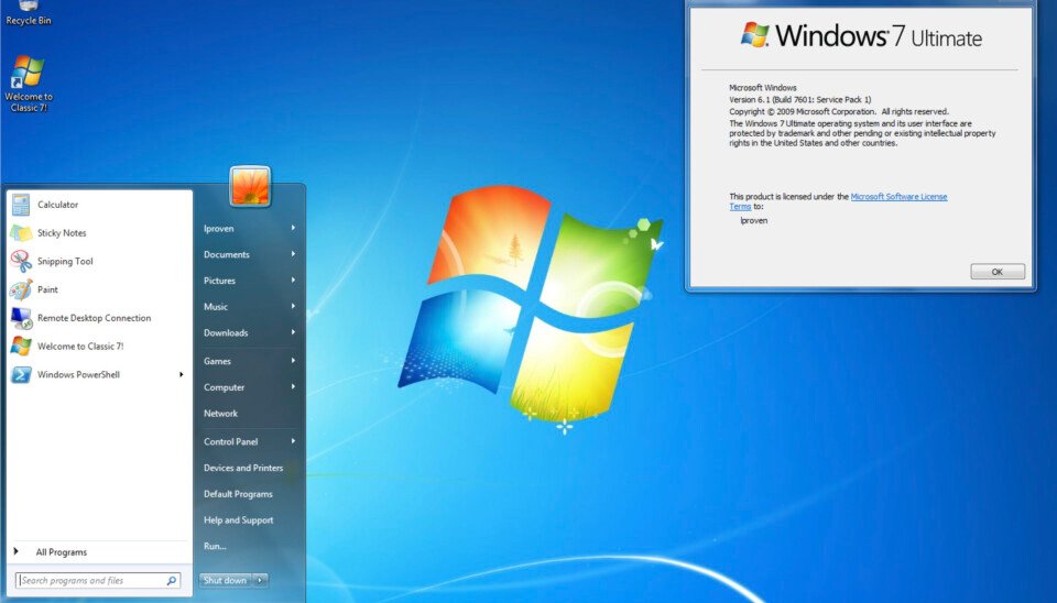 Classic 7 is Windows 10 LTSC cosplaying as Windows 7