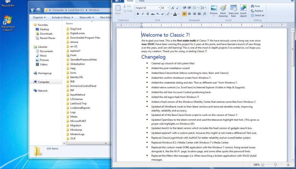 Classic 7 is Windows 10 LTSC cosplaying as Windows 7