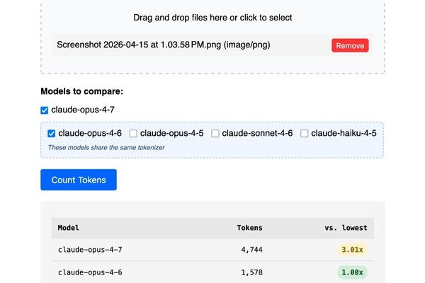 Claude Token Counter Gets Model Comparison Feature Amid Opus 4.7 Pricing Changes