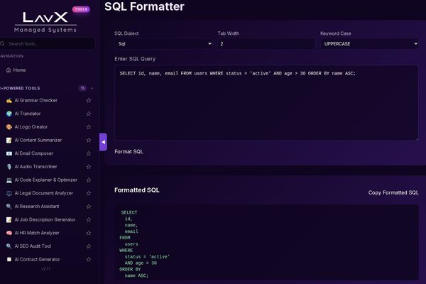 Clean Code, Clean Queries: How LavX’s SQL Formatter Boosts DevOps Efficiency