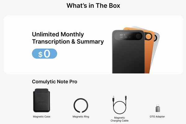 Comulytic Pro AI Note Taker offers one-press recording with unlimited AI transcription - NotebookCheck.net News