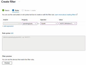 Create a device filter in Intune