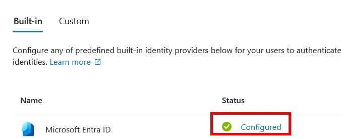 Image of Entra ID with “Configured” link