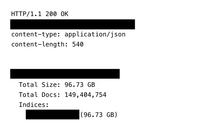 The total count of records and the size of the exposed infostealer database.