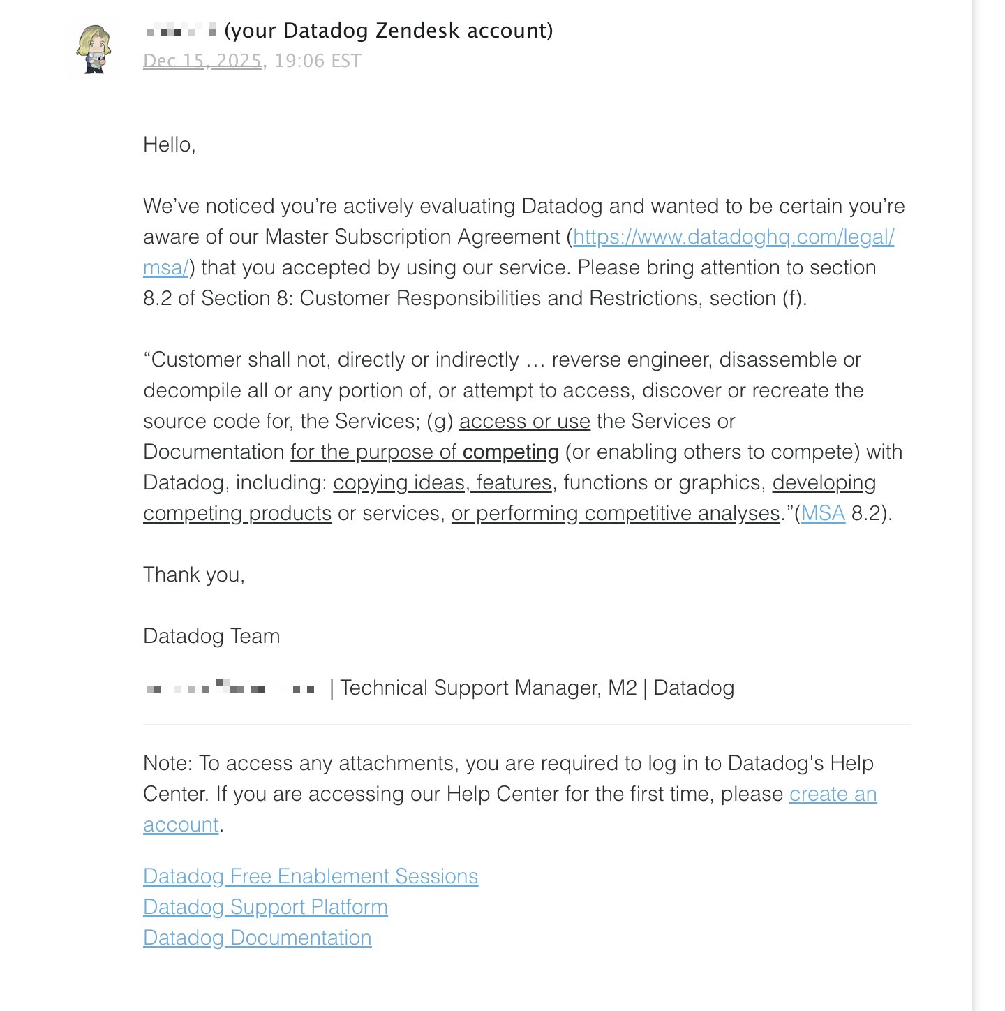 Datadog, Thank You for Blocking Us: Why Vendor Lock-In No Longer Matters