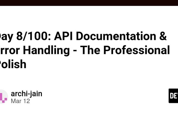 Day 8/100: API Documentation & Error Handling - The Professional Polish