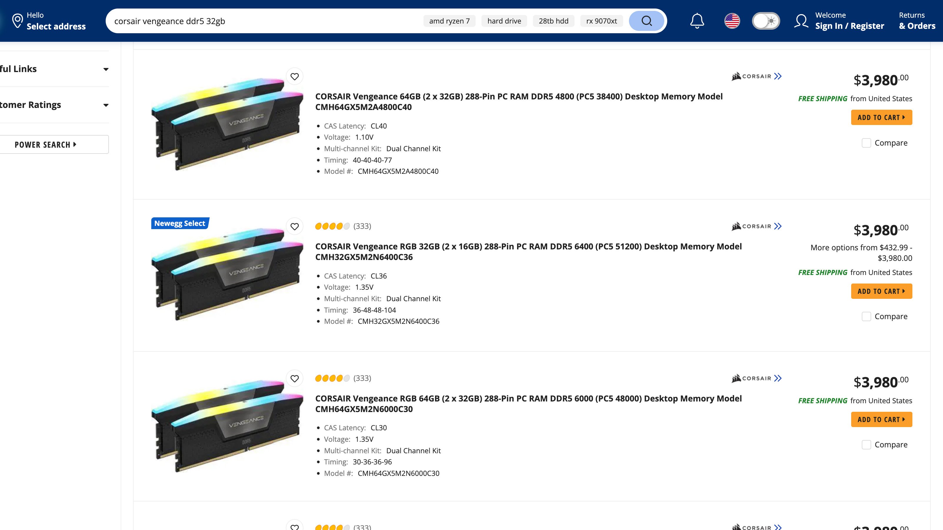 Corsair Vengeance DDR5 RAM