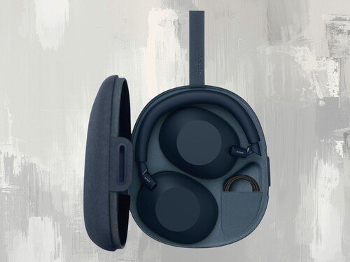 Compact design of WH-1000XM6 Sony wireless headphones shown