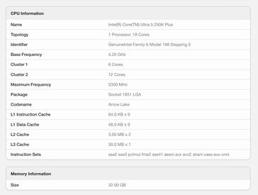 The Intel Core Ultra 5 250K Plus sports two more cores.