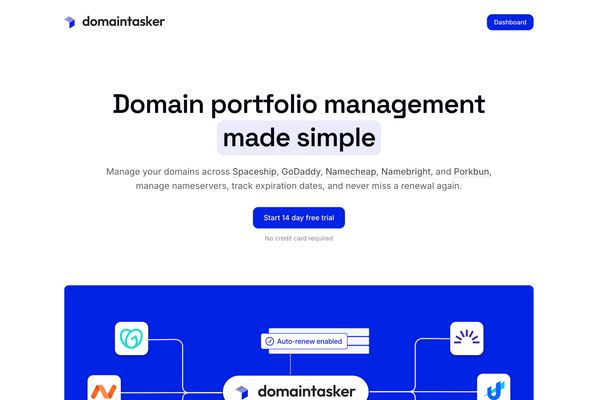 Domain Tasker Centralizes Domain Management Across Multiple Registrars