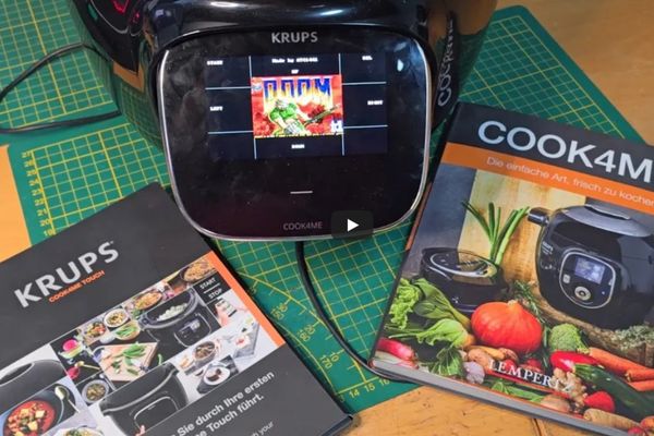 Doom conquers the kitchen through an electric cooking pot — classic shooter runs seamlessly after a full device firmware refresh