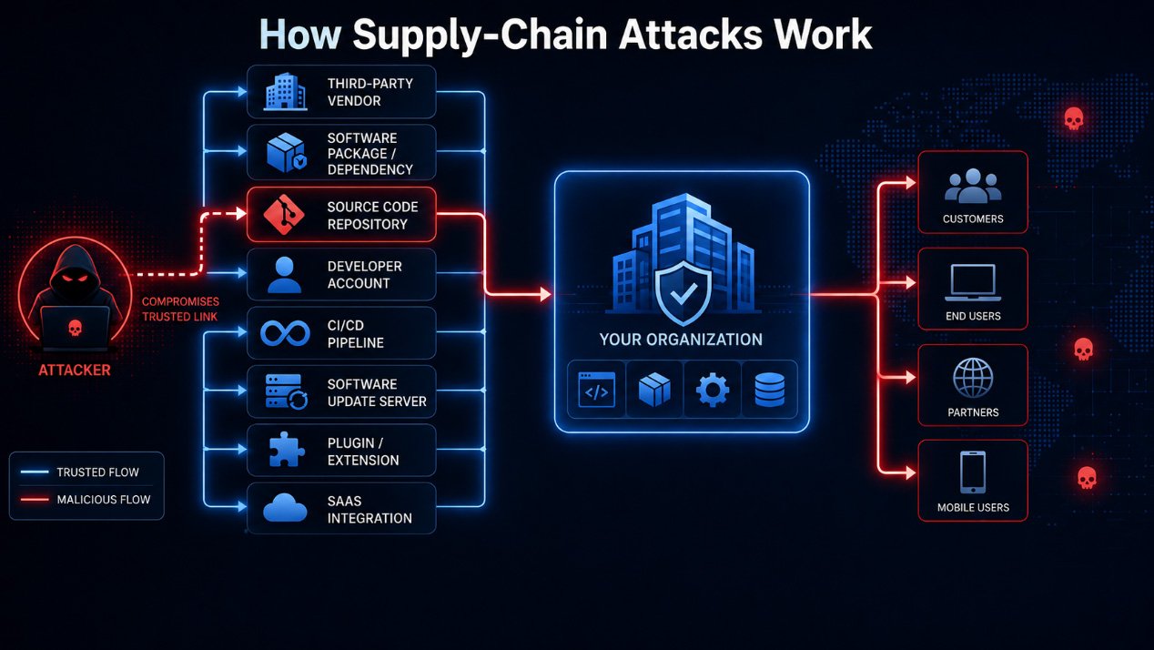 Software supply chain attack flow