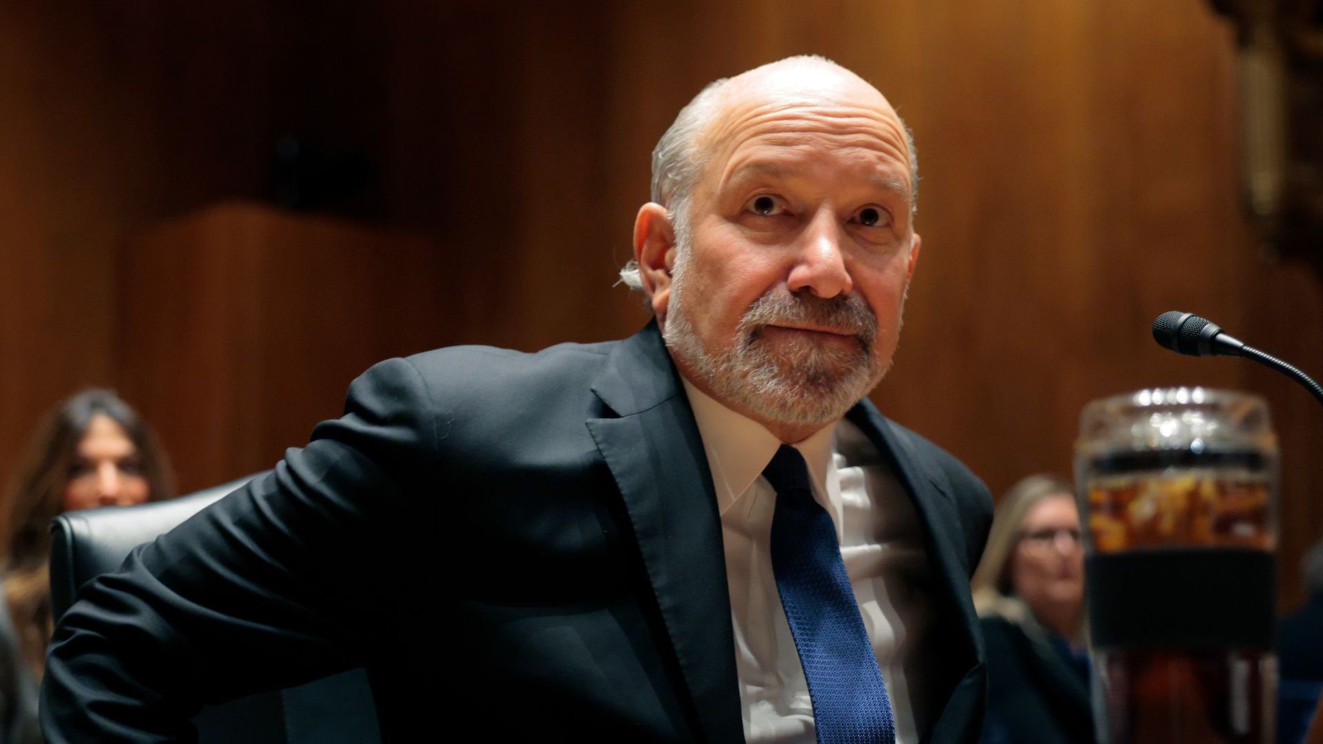 Commerce Secretary Howard Lutnick testifies at a hearing.