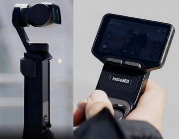 The black version of the Luna Ultra (left) and hands-on with the detachable remote control (right).